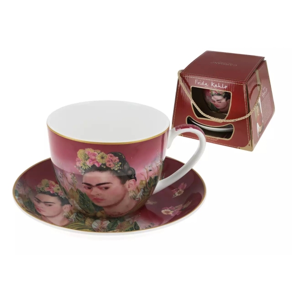 Taza con platillo - F. Kahlo, auto retrato (Carmani)