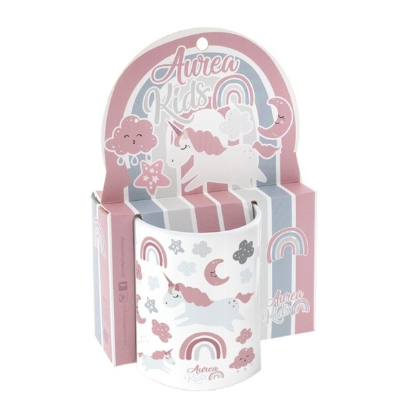 TAZA INFANTIL DE PLÁSTICO 330ML - FANTASÍA DE UNICORNIO