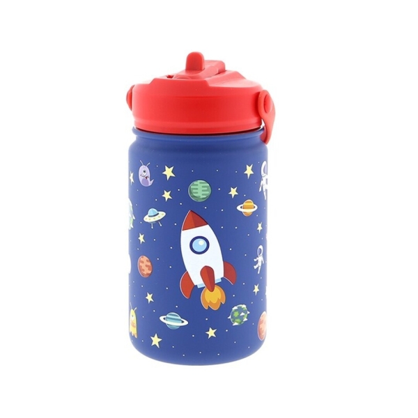 BOTELLA ACERO INFANTIL CON PAJITA  MAZARINE - SPACE COLLECTION