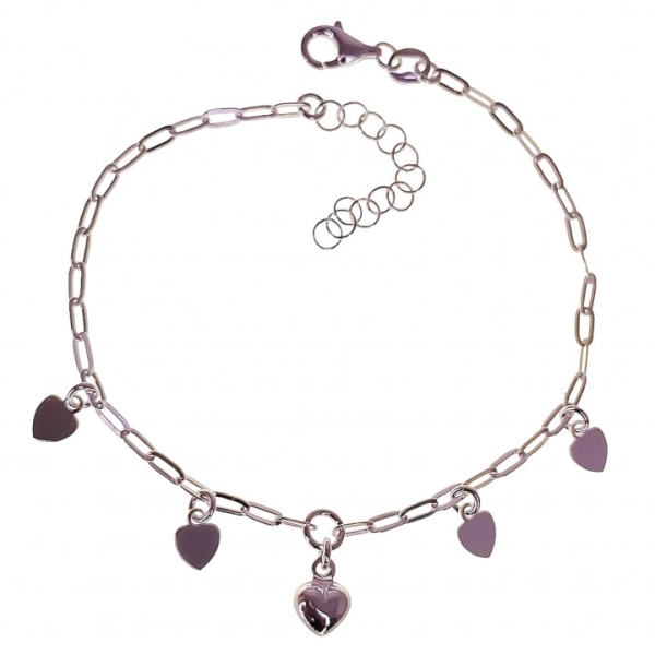 Pulsera corazones cadena forzada