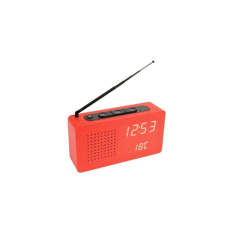 Radio-reloj portatil "Rojo"