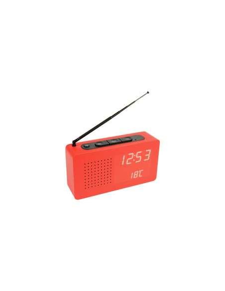 Radio-reloj portatil "Rojo"
