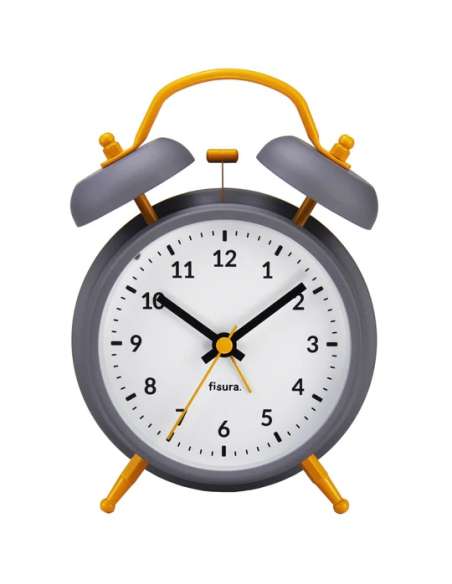 Reloj despertador Retro Gris & Amarillo